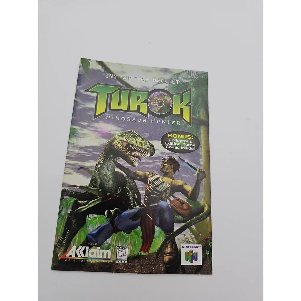Turok Dinosaur Hunter N64 Nintendo Cartridge & Instruction Booklet Manual